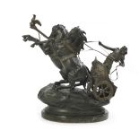 French Patinated Spelter of "Char de la Victoire"