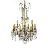 Baccarat Gilt-Bronze and Crystal Chandelier