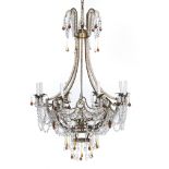 Continental Gilt-Metal and Crystal Chandelier