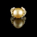 South Sea Pearl and Diamond Ring