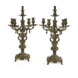 Pair of French Bronze Candelabra