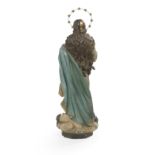 Painted Plaster Figure of Our Lady of Guadalupe