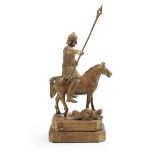 Carved Wooden Figure of a Knight