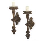 Pair of Italian Boldly Carved and Gilded Sconces