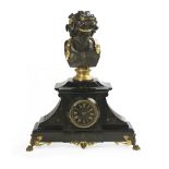 Handsome French Marble and Bronze Mantel Clock