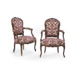 Pair of Louis XV Fruitwood Fauteuils