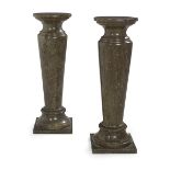 Pair of Turned "Napoleon Tigre" Marble Pedestals