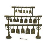 18 Sino-Tibetan Buddhist Temple Bells and Stand