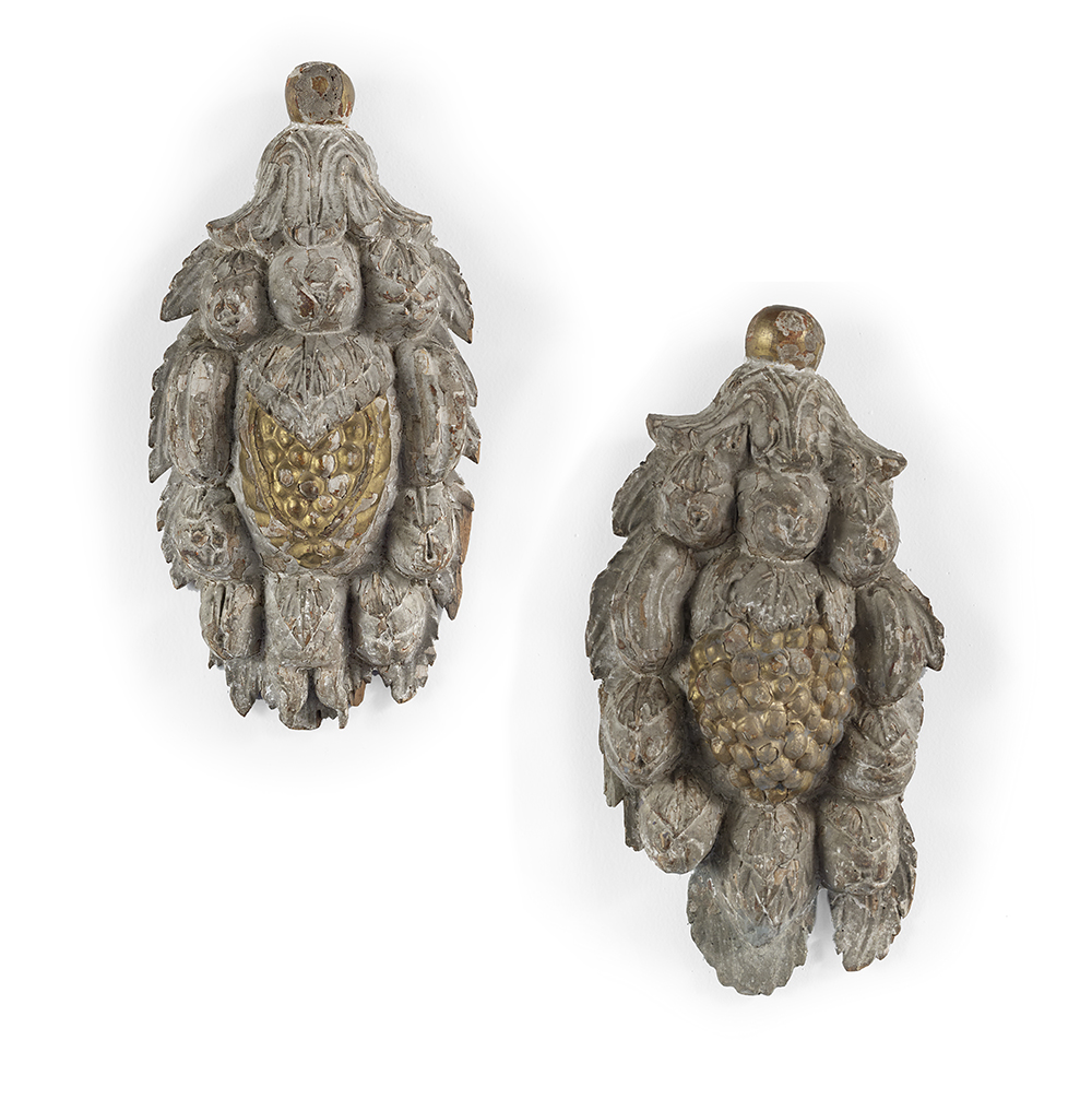 Pair of Carved and Parcel-Gilt Appliques
