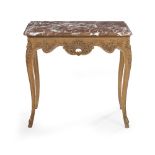 Provincial Louis XV-Style Marble-Top Side Table
