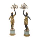 Pair of Gilt Wood and Metal Blackamoor Torcheres