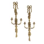 Pair of Carved Giltwood Sconces