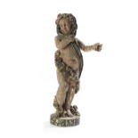 French Carved and Painted Putto