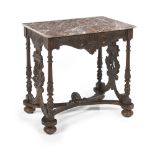 Italian Mahogany and Marble-Top Center Table