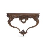 Italian Rococo Revival Fruitwood Console Table