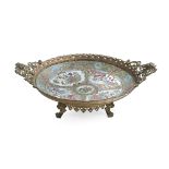 Chinese Famille Rose Charger with Ormolu Mounts