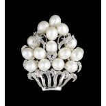 Pearl and Diamond Brooch