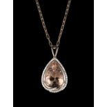 Morganite and Diamond Pendant