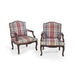 Pair of Louis XV Fruitwood Fauteuils