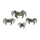 Group of Four Japanese Bronze Crabs