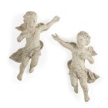 Pair of Carved and Painted Cherubim