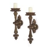 Pair of Italian Boldly Carved and Gilded Sconces