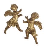 Pair of Carved and Gilded Cherubim