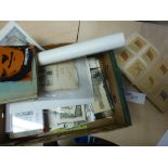 Collectables : Box of ephemera - cards, books and