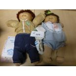 Collectables : 2 Cabbage Patch dolls with adoption