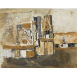 Kathleen Crow - Church, mixed media, signed in pencil to the centre, 60cm x 76cm,