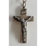 A Victorian silver crucifix the reverse engraved with initials and dated 1890, by HTL,