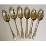 A set of six George III silver spoons,