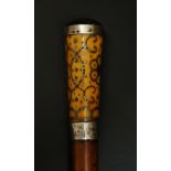 An 18th Century piqué handled walking stick,