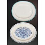 A Wedgwood oval meat plate with turquoise rim,