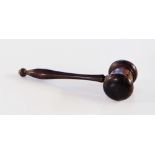 A 19th Century rosewood gavel, 11.
