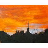 Kathleen Crow - Sunset, oil on artist board, 40cm x 50cm,