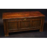 A late 17th Century oak blanket chest,