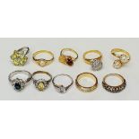 A collection of ladies dress rings,