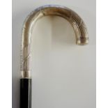 A 19th Century French crook handled walking stick,