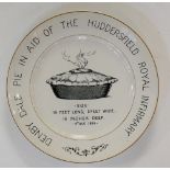 Social History - an interesting circular plate transfer printed to the centre with a steaming pie