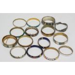 A quantity of vintage and modern bangles to include various cloisonné examples,