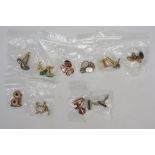 A selection of cufflinks, mostly gold tone, some enamelled,, others set with mother of pearl,