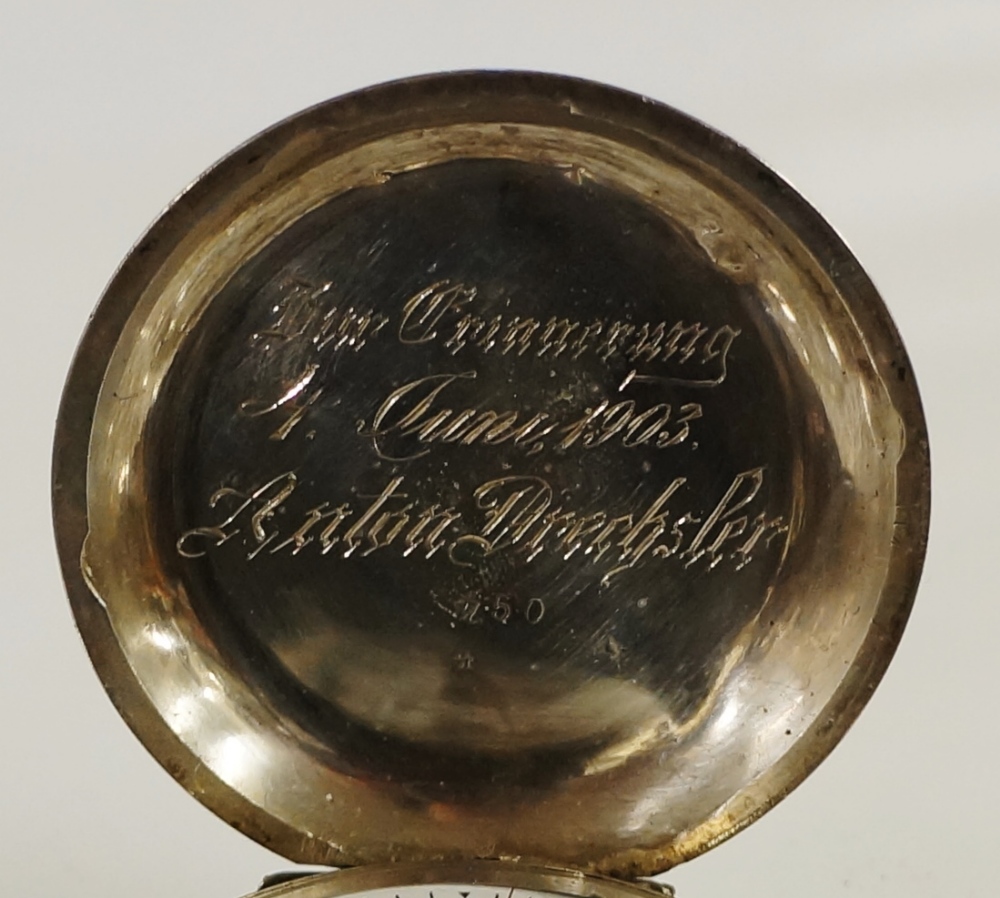 A continental silver keyless lever pocket watch, - Image 2 of 4