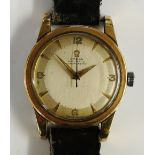 A gentleman's Omega gold plated and stainless steel wristwatch,