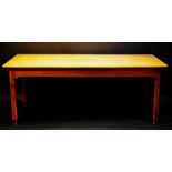 A cherry wood refectory table,
