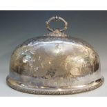 A silver plated meat dish cover, the bod