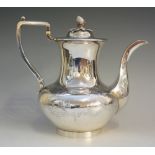 An early Victorian silver coffee pot, th