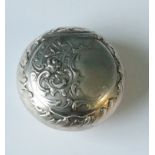 A Continental silver pill box, the lid c