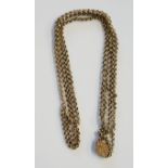 A 9ct gold Victorian guard chain, 38gms