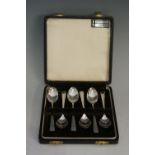 A set of silver silver demitasse spoons,